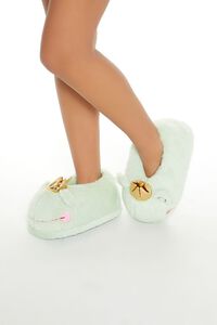 LIGHT GREEN Plush Frog Prince House Slippers, image 1
