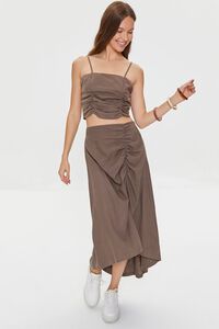 TAUPE Kendall + Kylie Linen-Blend Skirt, image 5