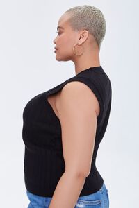 BLACK Plus Size Ribbed Sleeveless Sweater, image 2