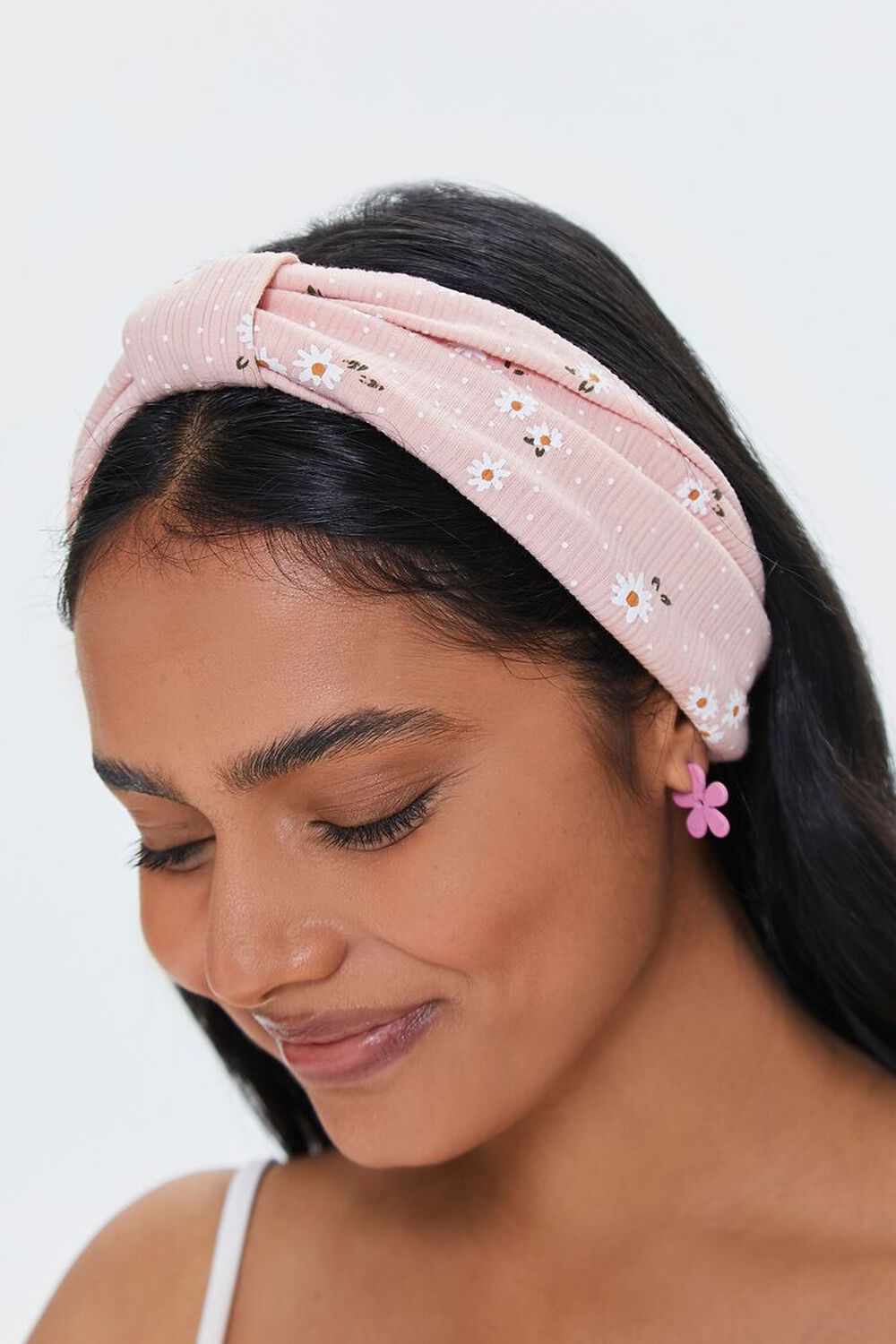 Floral Pin Dot Knotted Headwrap, image 2