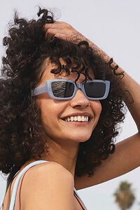 BLUE/BLACK Rectangular Tinted Sunglasses, image 5