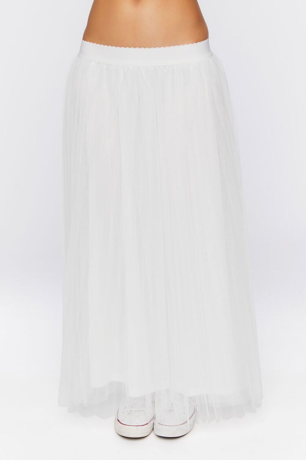 WHITE Tulle Maxi Skirt, image 2