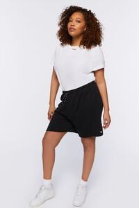 BLACK Plus Size Active Drawstring Shorts, image 5