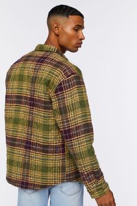 OLIVE/MULTI Plaid Quilted Shacket, image 3