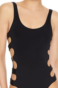 BLACK Cutout O-Ring One-Piece Swimsuit, image 5