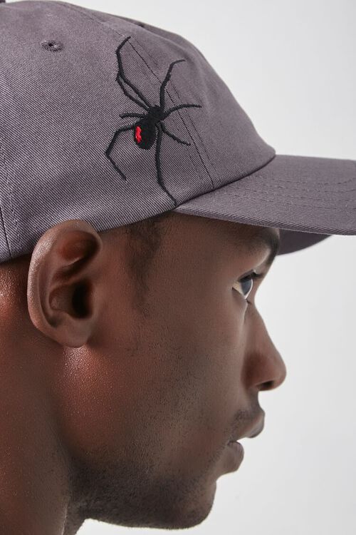 CHARCOAL/BLACK Embroidered Spider Cap, image 2