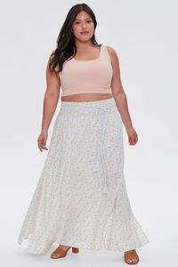 MINT/MULTI Plus Size Floral M-Slit Skirt, image 5
