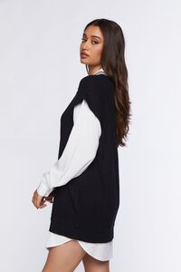 BLACK/WHITE Sweater Vest & Shirt Combo Dress, image 2