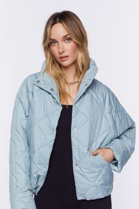 SEAFOAM Quilted Toggle-Drawstring Puffer Jacket, image 7