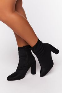 BLACK Pointed Toe Ankle Boots (Wide), image 1