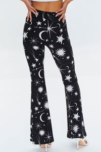 BLACK/WHITE Celestial Print Flare Pants, image 4