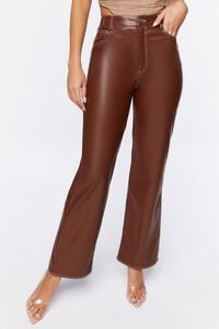 CHOCOLATE Faux Leather Ankle Pants, image 2
