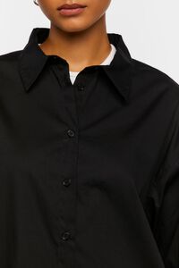 BLACK Oversized Poplin Shirt, image 5