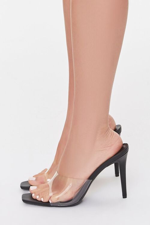 BLACK Transparent-Strap Stiletto Heels, image 2
