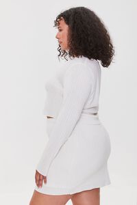 CREAM Plus Size Cardigan Sweater & Mini Skirt Set, image 2