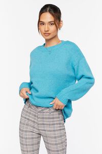 BLUE Drop-Sleeve Crew Neck Sweater, image 6
