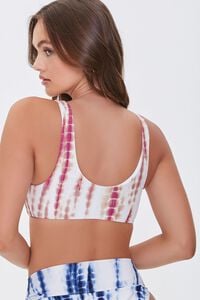 MAGENTA/WHITE Tie-Dye Bikini Top, image 4