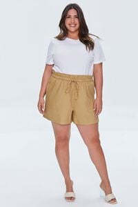 Plus Size Linen Paperbag Shorts, image 5