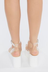 WHITE Clear Ankle-Strap Platform Wedges, image 3
