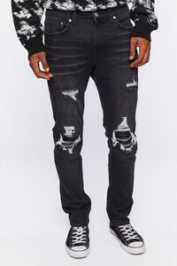 BLACK Distressed Slim-Fit Jeans, image 2