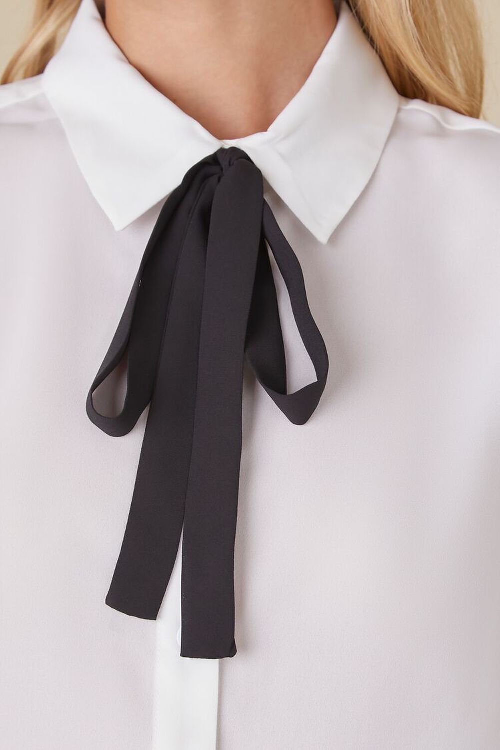 Uniform Chiffon Bow Shirt