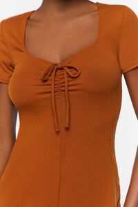 ROOT BEER Ruched Drawstring Lounge Romper, image 5