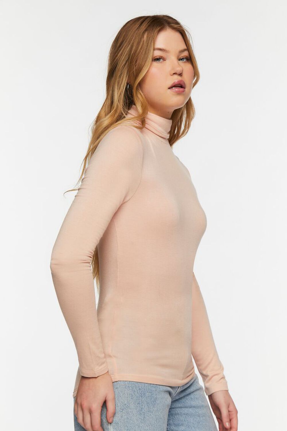 PINK Fitted Long-Sleeve Turtleneck Top, image 2