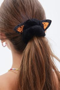 BLACK Plush Cat Ear Hair Scrunchie, image 2