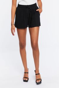 BLACK Pull-On Drawstring Shorts, image 2