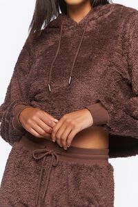DEEP TAUPE Faux Shearling Lounge Hoodie, image 5