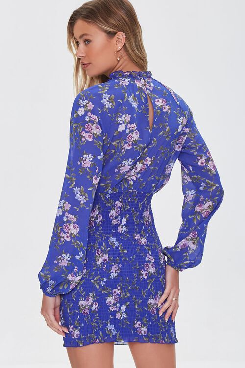 BLUE/MULTI Floral Print Mini Dress, image 3