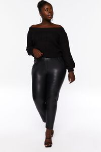 BLACK Plus Size Off-the-Shoulder Sweater, image 4