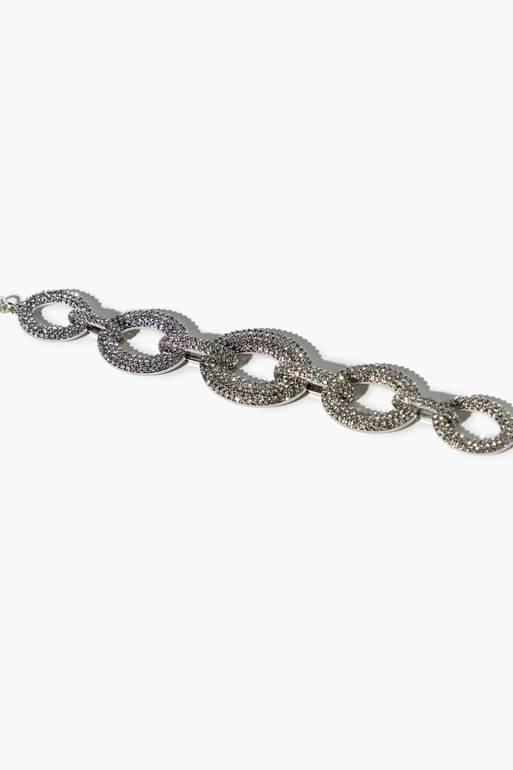 SILVER Rhinestone Chunky Cable Chain Bracelet, image 2