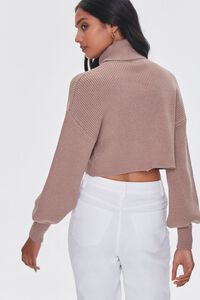 TAUPE Turtleneck Cropped Sweater, image 3