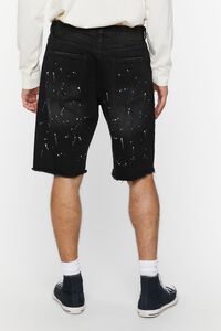 Paint Splatter Distressed Denim Shorts, image 4