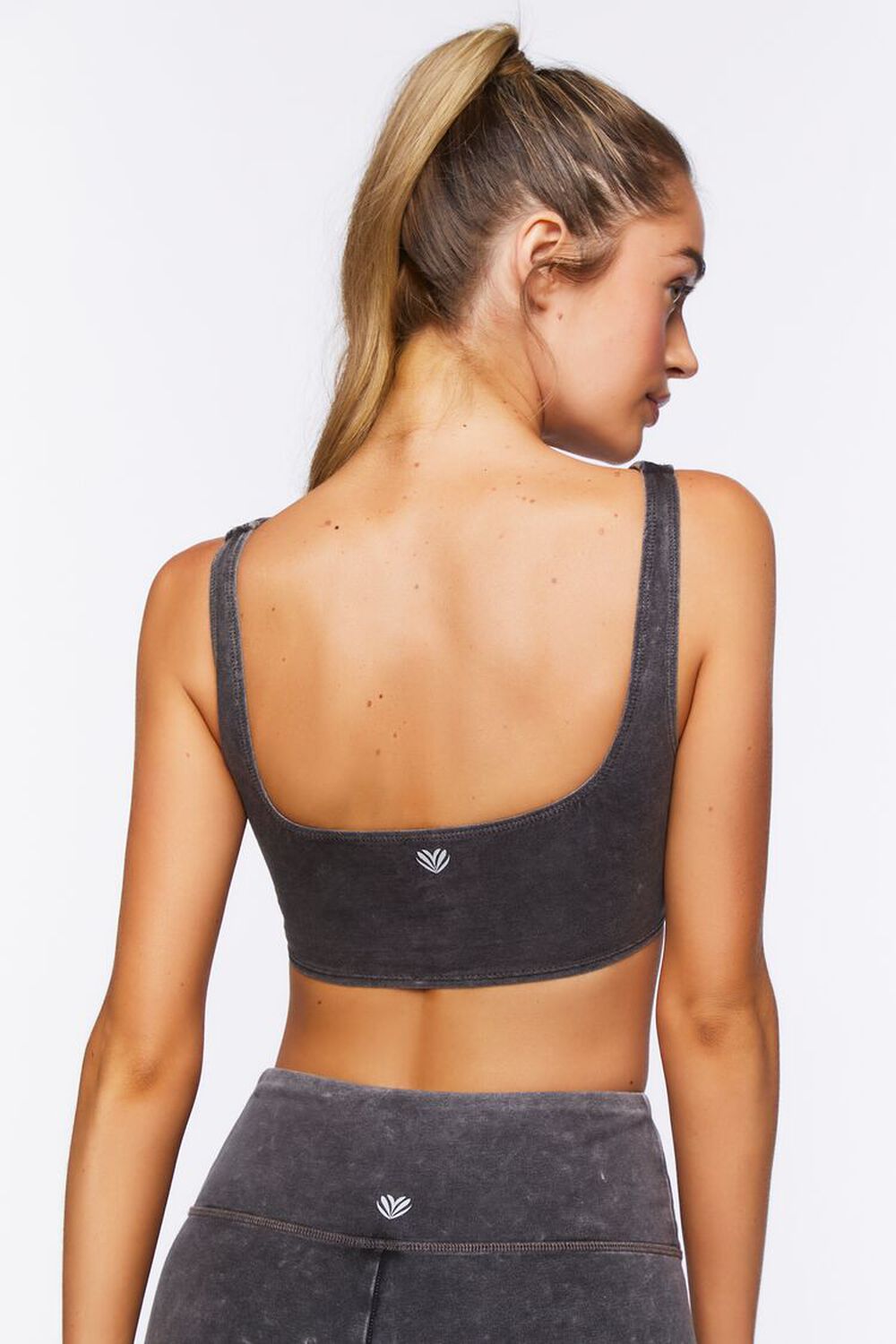 CHARCOAL Ruched Drawstring Sports Bra, image 3