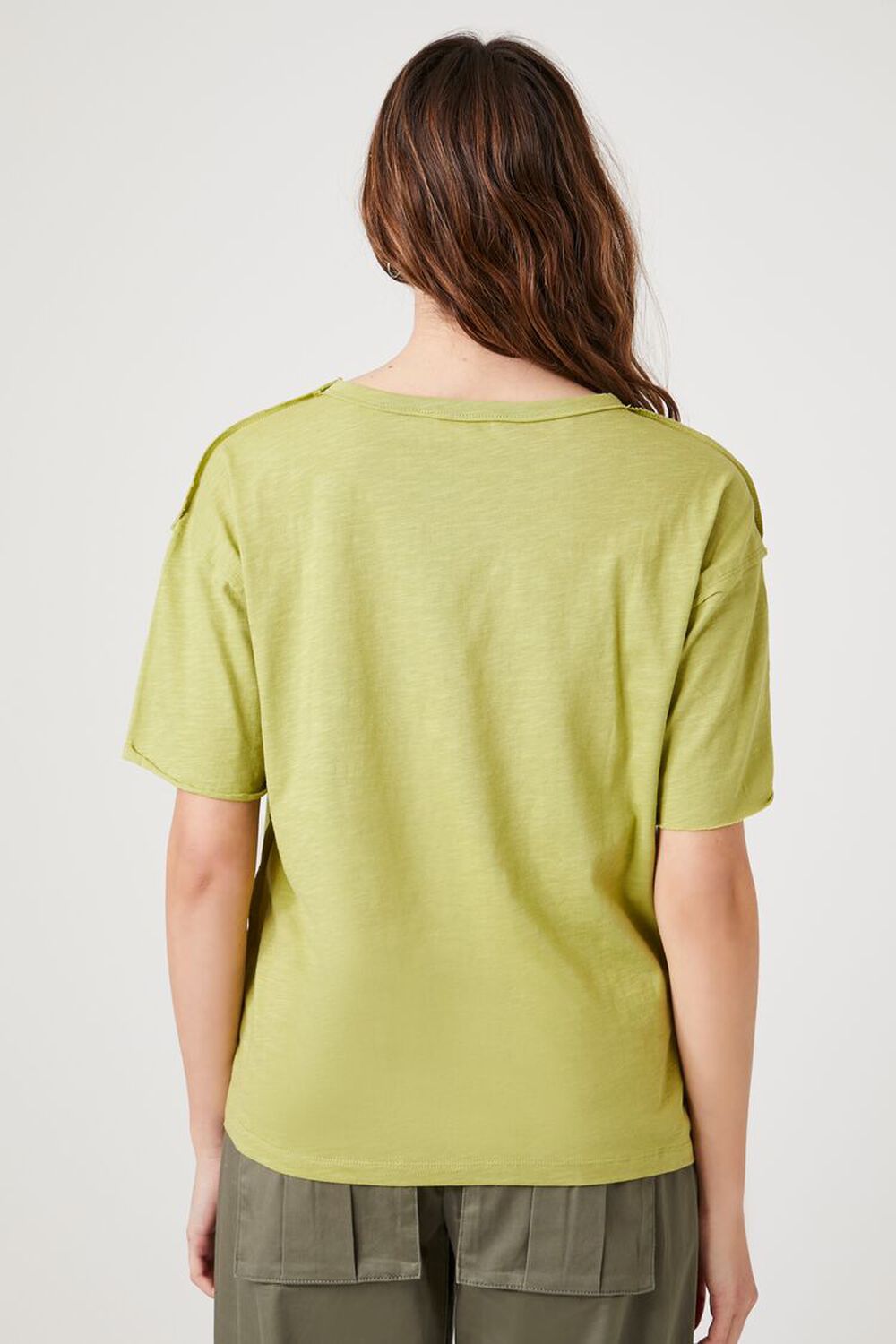 OLIVE Relaxed Raw-Cut Pocket Tee, image 3