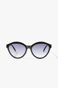BLACK/GREY Oval Tinted Sunglasses, image 1