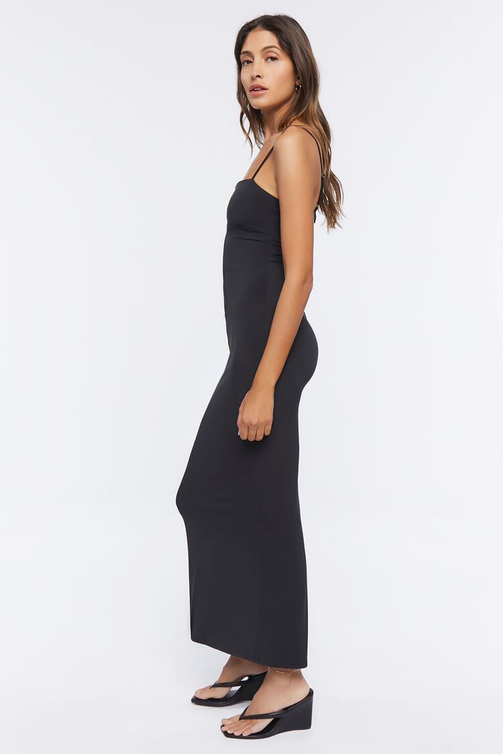 BLACK Back-Slit Cami Maxi Dress, image 2