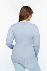DRESS BLUES Plus Size Ribbed Sweater-Knit Shirt, image 3