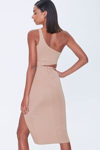 TAUPE Cutout One-Shoulder Dress, image 3