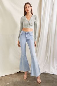 MINT Slinky Button-Front Crop Top, image 4