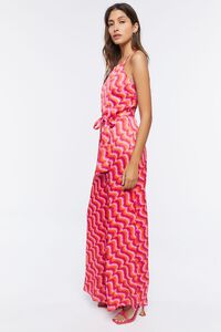 PINK/MULTI Abstract Print Halter Jumpsuit, image 2