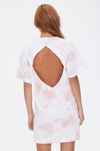ROSE/WHITE Tie-Dye Cutout T-Shirt Dress, image 4