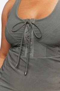 GREY Plus Size Lace-Up Bodycon Midi Dress, image 5