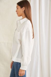 WHITE Seersucker Raw-Cut Shirt, image 3