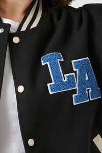 BLACK/MULTI Plus Size Los Angeles Varsity Jacket, image 5
