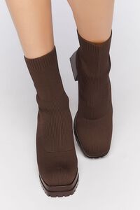 BROWN Lug-Sole Sock Booties, image 4