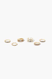 CLEAR/GOLD Assorted Rhinestone Ring Set, image 1