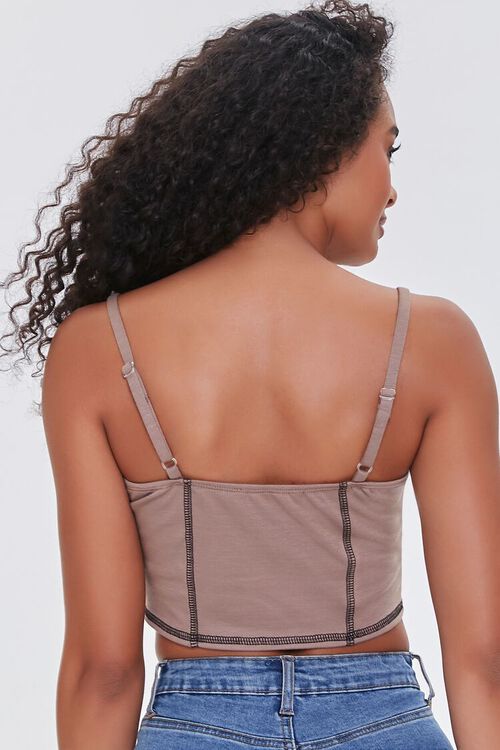 TAUPE/BLACK Sweetheart Cropped Cami, image 3